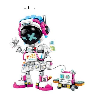 China DIY TOY Building blocks fashion game decoration space walker creative assembling robot assembling small particles toys for sale