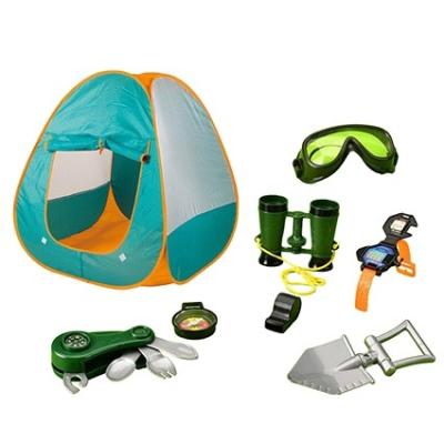 China Safe and harmless children simulation outdoor camping Artificial children's tent assembly toy A02008 for sale