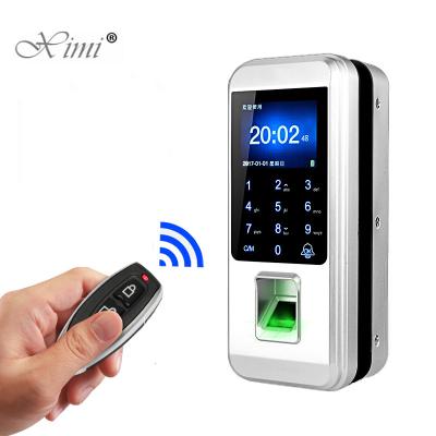 China 1 XM-300 TFT Screen Glass Door Lock Access Control Frameless Smart Fingerprint Biometric Keyless Biometric Door Lock With Card Password for sale