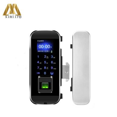 China 1000 Single Fingerprint Door Lock Sliding Door Lock XM-100S Touch Screen Desk Doorbell Single Glass Doors for sale