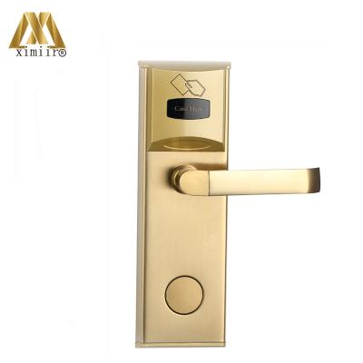 China Zinc Alloy Hotel Management Door Lock Smart Wireless System RFID Card Keyless Door Lock With Key for sale