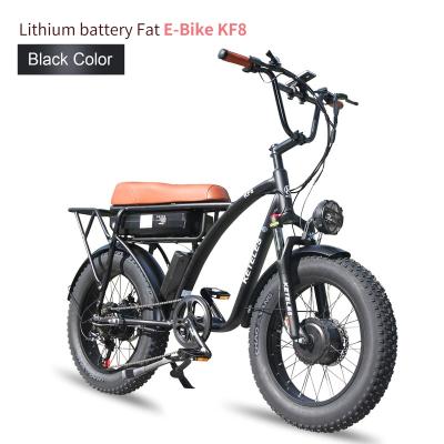 China Popular retro aluminum alloy EBIKE, double motor 350W48V13AH fat tire mountain off-road electric bicycle for sale