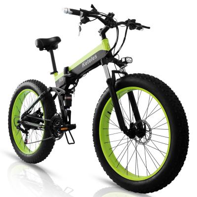 China Aluminum alloy 26x4.0 inch fat folding E-bike 500W motor 13AH lithium battery electric bike for sale