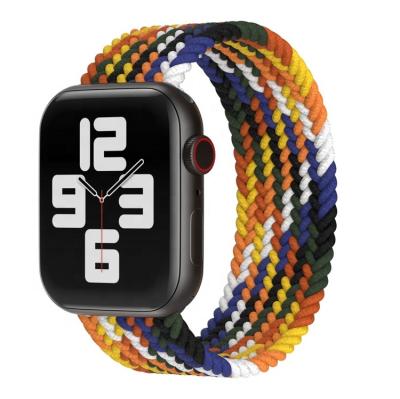 China Coolyep Shockproof Weave Elastic Nylon Strap For Apple Watch Band 6 Plastic Connector Belt Strap Braided Solo Loop For Apple Watch Band for sale