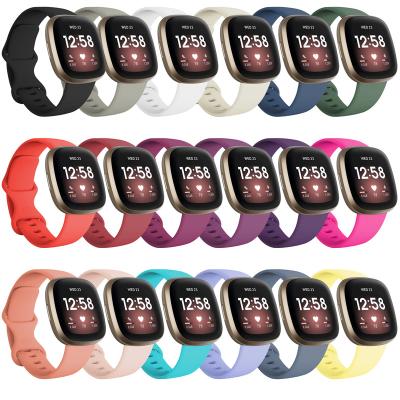 China Coolyep Logo Sport Rubber Smart Watch Band Shockproof Custom Charm for Fibit Versa 3 for sale