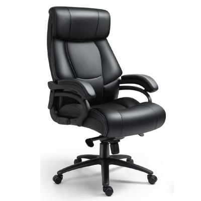 China Factory Price High Quality Selling High Quality PU Swivel Black Leather Back Boss Modern Ergonomic Manager Office Rotation Chair for sale