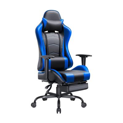 China Factory Direct Wholesale Ergonomic Hot Selling Rotating Leather Office Computer Racing Gaming Chair With Footrest for sale