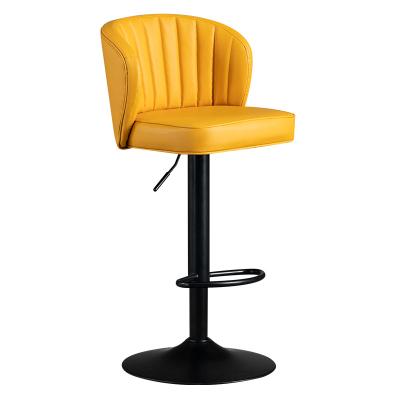 China New European modern cheap used commercial bar stool gold swivel pu leather chairs for kitchen bar counter reception for sale