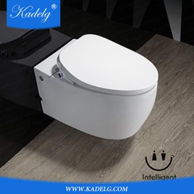 China Hidden Ceramic Cistern Wall Hung Toilet With Auto Sensor Flush for sale