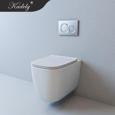 China Hidden Cistern Italy Design Rectangular Bathroom Wall-hung Matt White Toilet for sale