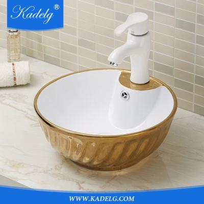 China Modern Sanitary Ceramic Bathroom Sink China White Gold for sale