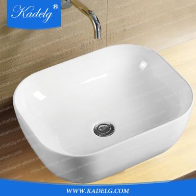 China Modern Design Rectangular Modern Wash Basin Bathroom Ceramic Sink for sale