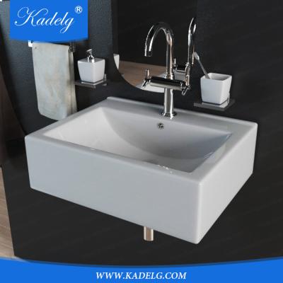 China Hung Wash Basin Modern Rectangular Ceramic Wall for sale