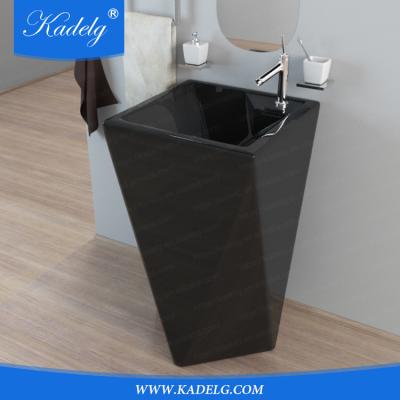 China Modern Special Design Floor Stand Ceramic Black Basin for sale