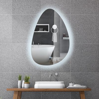 China Water Drop Design LED Bathroom Magnifying Mirror For Make Up Backlit Mirror With Dimmable Hand Scope Sensor For Hotel Home Decoration for sale