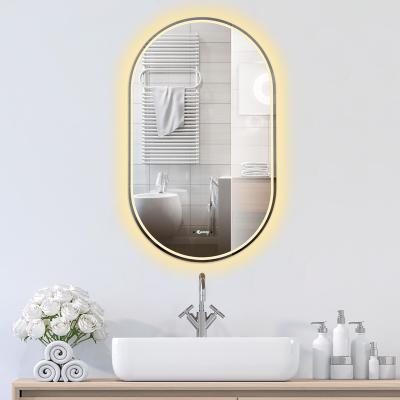 China Vanity Makeup Magnifying Mirror for Studio Oval Smart Mirror with LED Lights Customized for Size and Shape for sale