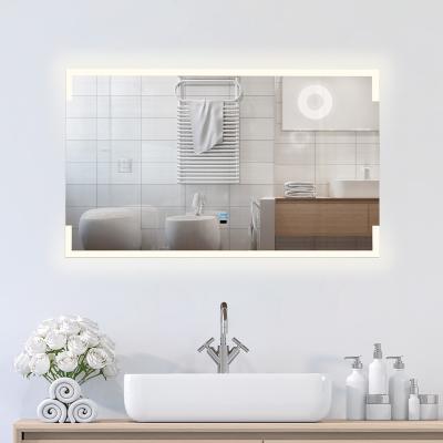 China Rectangle LED Mirror Vanity Frame Magnifying Aluminum Covering With LED Lights Smart Mirrors For Living Room Studio for sale