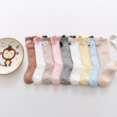 China Wholesale High Quality Breathable Cartoon Baby Stockings Dispensing Non-slip Knee High Socks Boys And Girls Rolling Edge 0-1-3 Years Old for sale