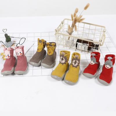 China QUICK DRY Toddlers Combed Cotton Sock Cute Organic Cartoon Animals Floor Girl and Boy Baby Sock Shoes for sale