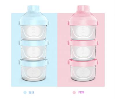 China 3 Configurations BPA Free Milk Powder Box No Leakage Powder Formula Dispenser Interesting Design Baby Milk Powder Container With Carry Belt for sale