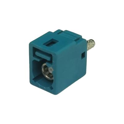 China Single Port PCB Mount FAKRA Tipo Z Conector WaterBlue Color Para Automóveis à venda