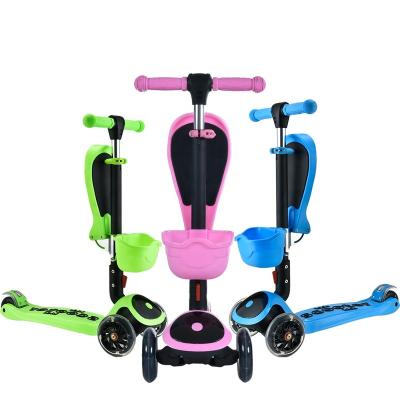 China PU FLY 3 Wheel Scooter For Kids 2 In 1 Boys And Girls Scooter With Adjustable Height for sale