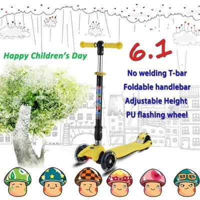 China PU Folding Kick Scooter For Kids Children Kids Scooter Durable Portable Kick Scooter With LED Light Up Wheel for sale