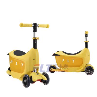 China Mini Kid FLY Kids Scooter 3 Wheel Lighted Wheel Kick Scooter With Suitcase for sale