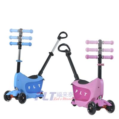 China Child 100% Aluminum Body 3 Materials In 1 Suitcase Baby Scooter / Kids Scooter With Seat for sale