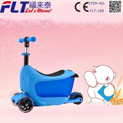 China PU New Foldable 3 in 1 Kids Balance Scooter with Stable Seat and Drawer for Street Surfing for sale