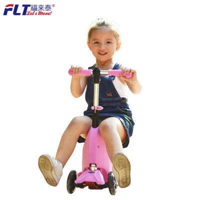 China PU Nice Cute Baby 3 in 1 Kids Kick Scooter with Seat and Container for Fun for sale