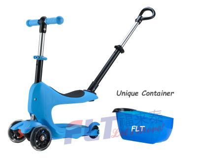 China Kid EN 71 Approval 3 In 1 Mini Baby Scooter Foldable Scooter For Kid With Storage Box for sale