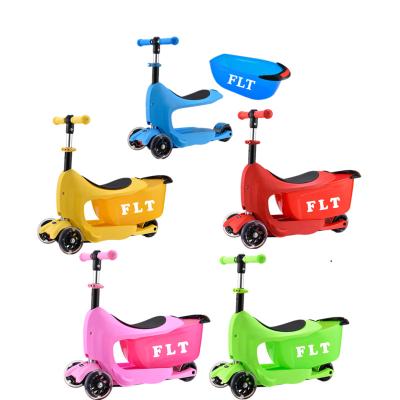 China Cheap Child Baby Scooter Kids Pedal Scooter With Removable Case And Led Light for sale