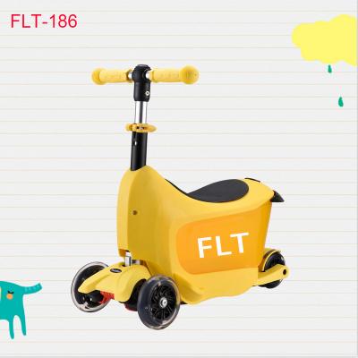 China New Brand 4 Wheel PU 21st Wheels Children's Scooter 3 in 1 Seat Baby Kick Scooter For Ride Toy for sale