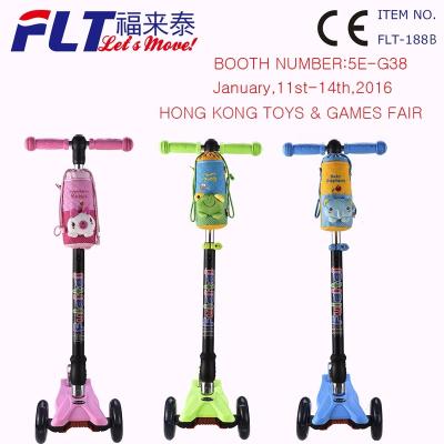 China New Maxi Folding PU Kids Kick Scooter For The Perfect Gift With Bottle Holder for sale