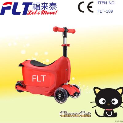 China High quality pu 3 in 1 fashion baby scooter with seat&container for kids ride on toy for sale