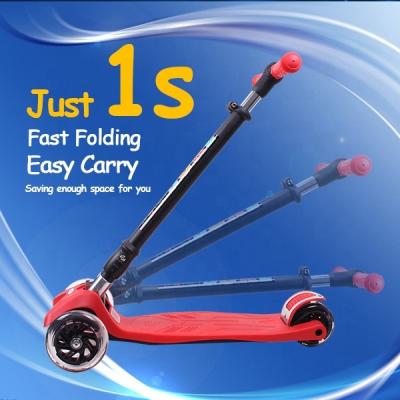 China PU Maxi Folding 3 Wheel Kick Scooter With Ignition Wheels For Kids 6 yrs+ for sale