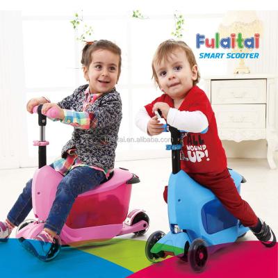 China Cool PU 4 Wheel Kid 3 In 1 Scooter Kids With Seat And Storage For Baby Fun for sale