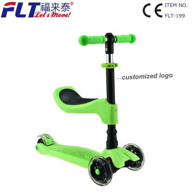 China Hot selling high quality PU 2 in 1 patent kids scooter for toddlers sit or spin for sale