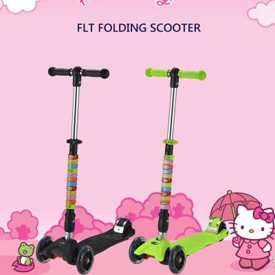 China Lightweight Easy Folding PU Kick Scooter With Adjustable Handlebar For Kids Ages 6-12 for sale