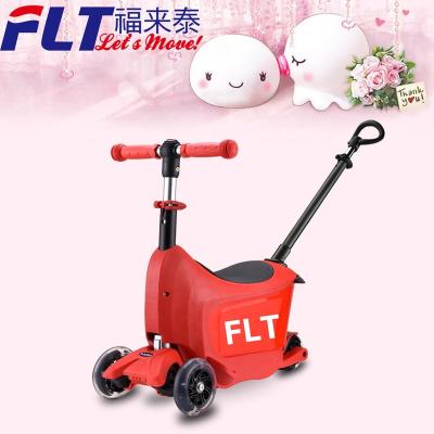 China New mini PU kids kick scooter 4 in 1 with stable seat and push bar for sale for sale