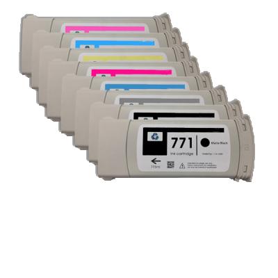 China COMPATIBLE 8 Pieces Set Replacement 771 Ink Cartridge For Designjet Z6200 / z6600 / z6800 Printer - 775ML Ink Volume for sale