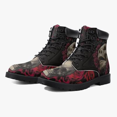 China Cushioning Designs Cartoon Image PU Leather Boots High Quality Leather Boots Womens Autumn Winter Boots for sale