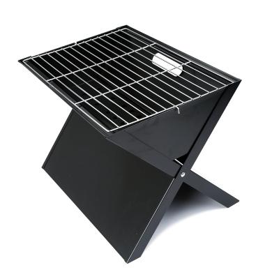 China Hot Selling Outdoor Camping Adjustable Height Black X Shape Portable Charcoal Folding BBQ Grill for sale