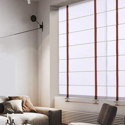 China Easy Clean Light Luxury Sunscreen Motorized Household Blackout Blinds Roman Blinds For Window for sale