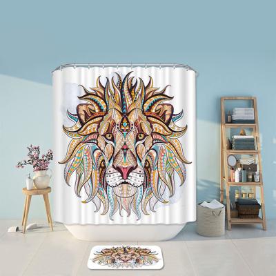 China Modern Durable Modern Simplicity 3D Polyester Waterproof Shower Curtain For Bathroom for sale