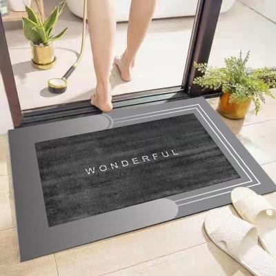 China North European style quick-drying diatomaceous earth ooze household non-woven mat for bathroom for sale