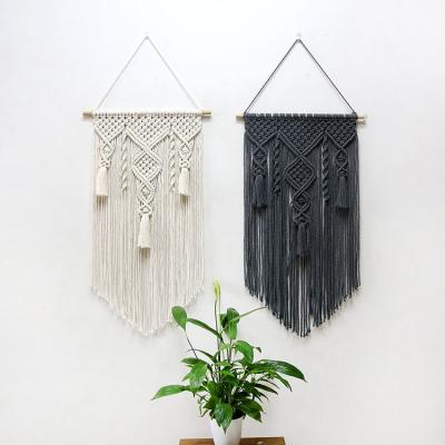 China 2022 simply style handmade modern simple household new cotton wall decorative tapestry for sale