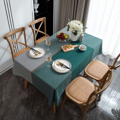 China Factory direct sale japanese style polyester rectangle solid tablecloth for home for sale