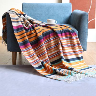 China Boho Cozy Hot Selling Woven European Acrylic Cozy Soft Blanket For Autumn Winter for sale